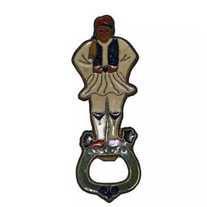 Greek Person /Painted and Shaped Bottle Opener Antique